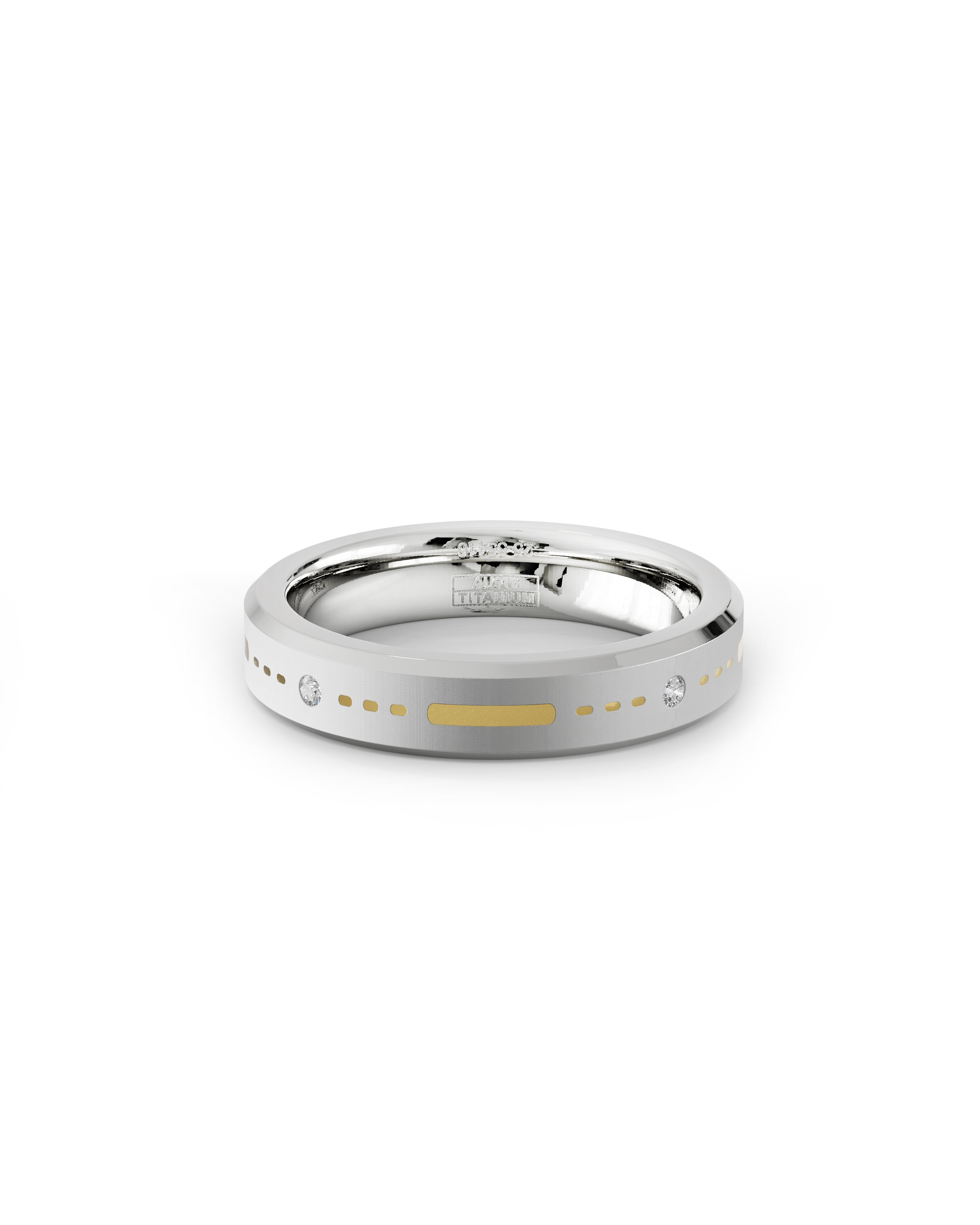 Mens's Silver Titanium Ring with Matte Finish