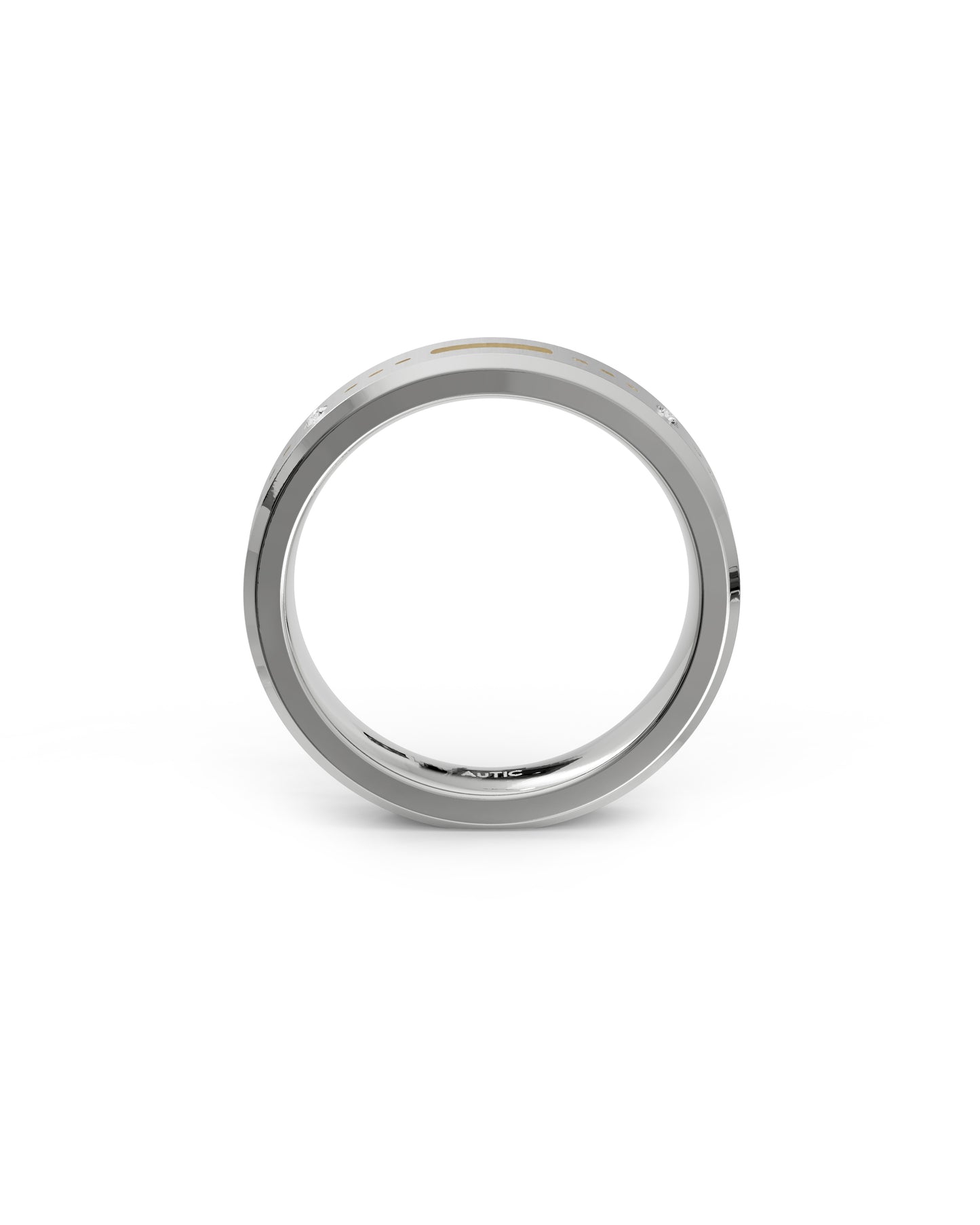 Mens's Silver Titanium Ring with Matte Finish