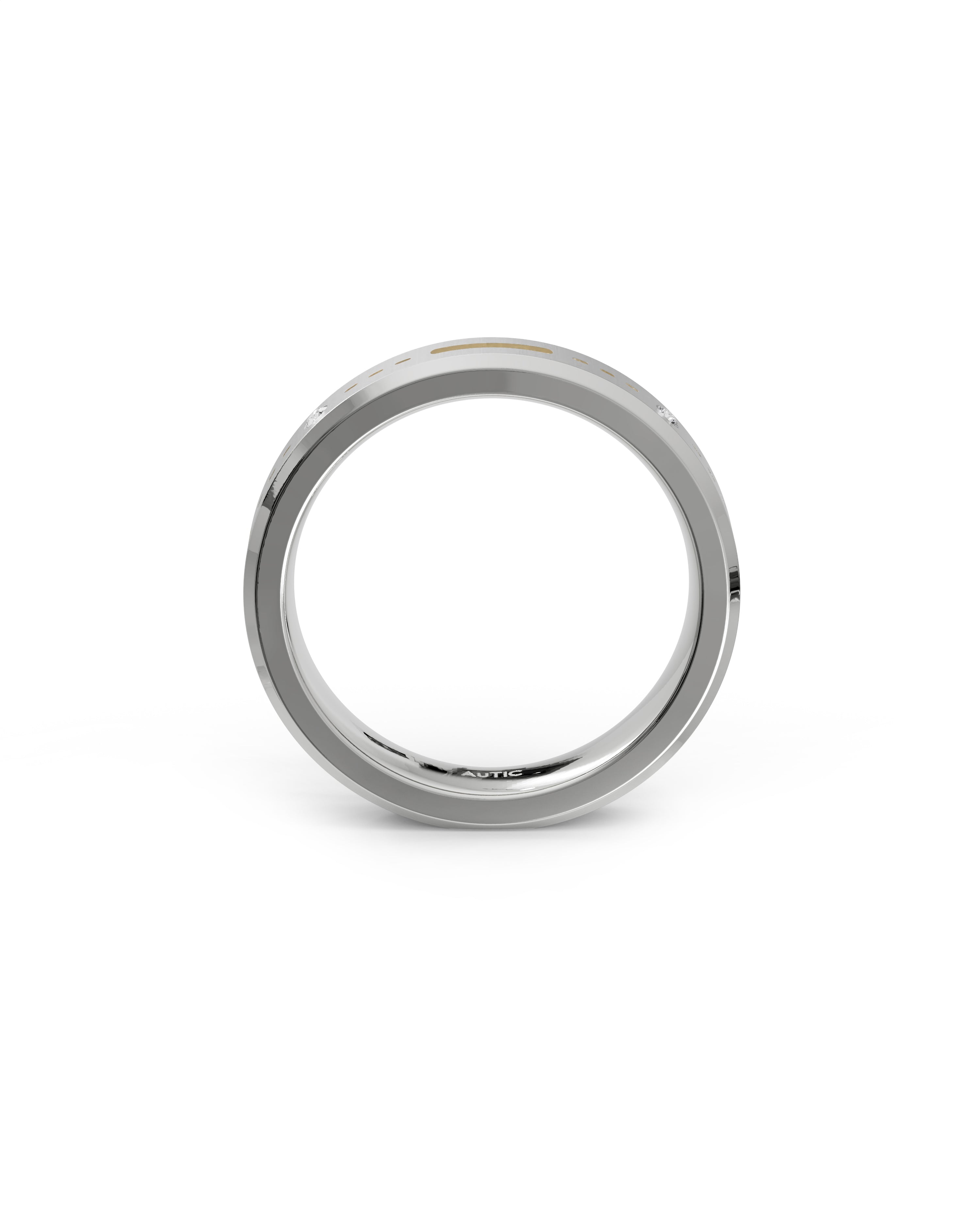 Mens's Silver Titanium Ring with Matte Finish