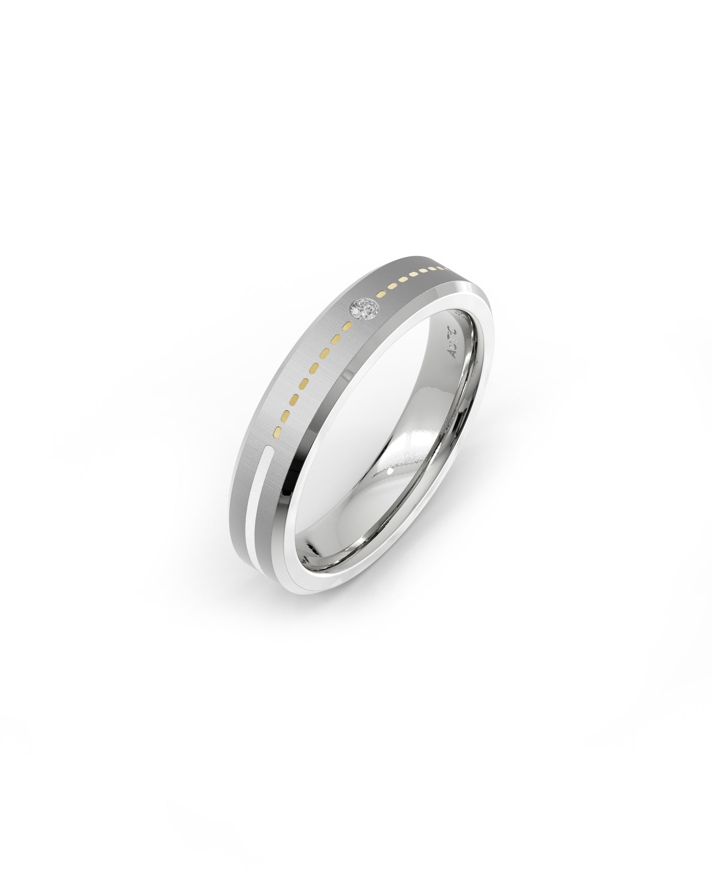 Mens's Silver Titanium Ring with Matte Finish