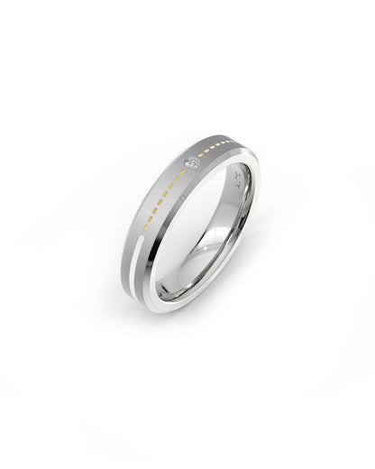 Mens's Silver Titanium Ring with Matte Finish