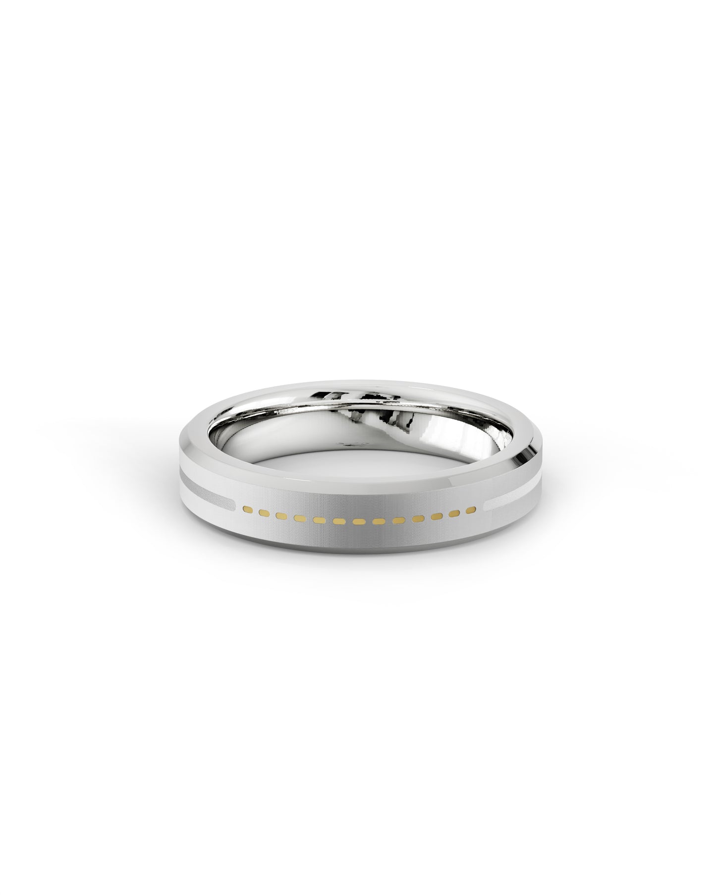 Mens's Silver Titanium Ring with Matte Finish
