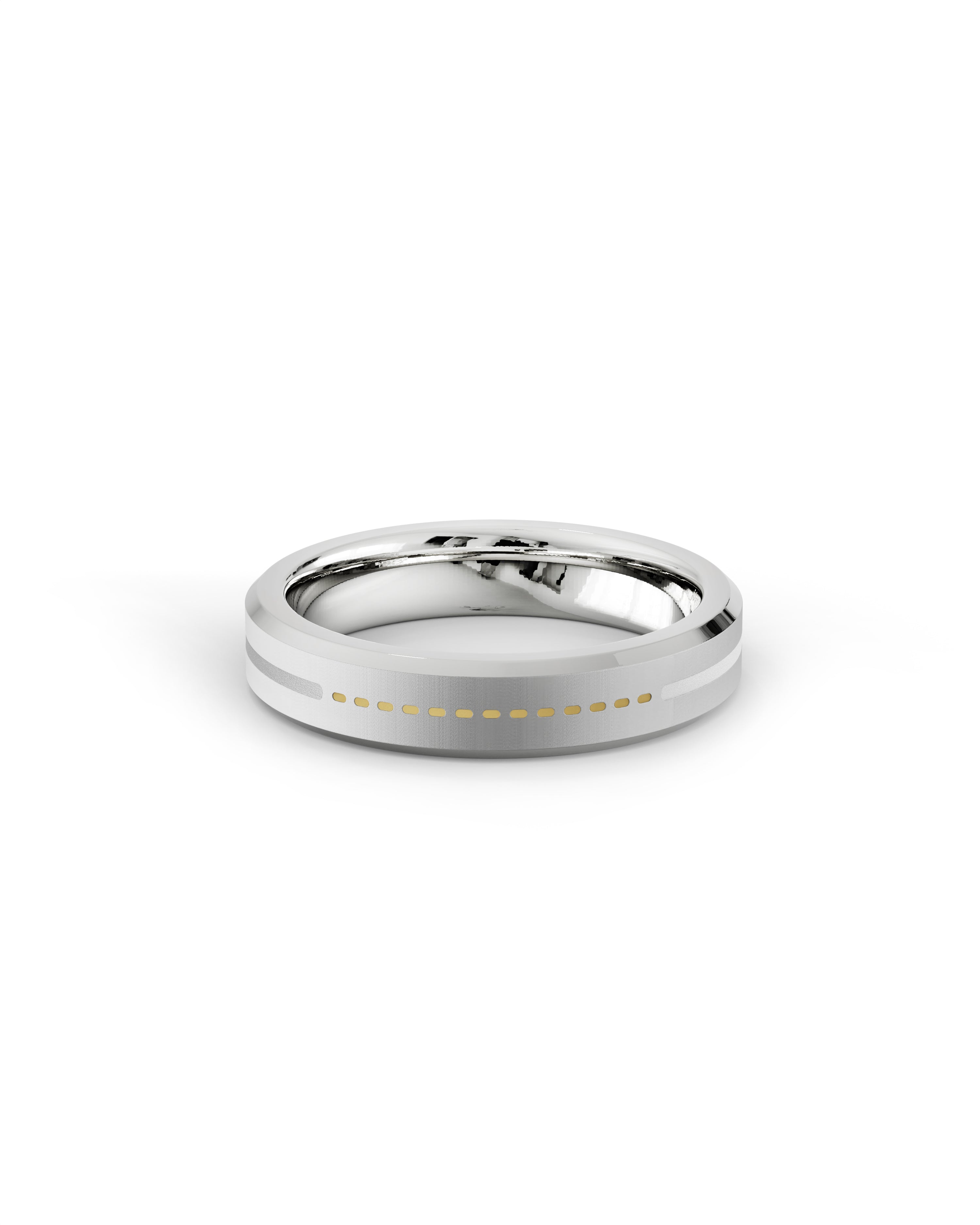 Mens's Silver Titanium Ring with Matte Finish