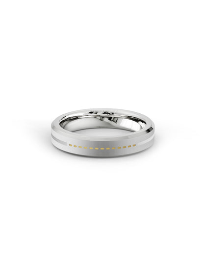 Mens's Silver Titanium Ring with Matte Finish