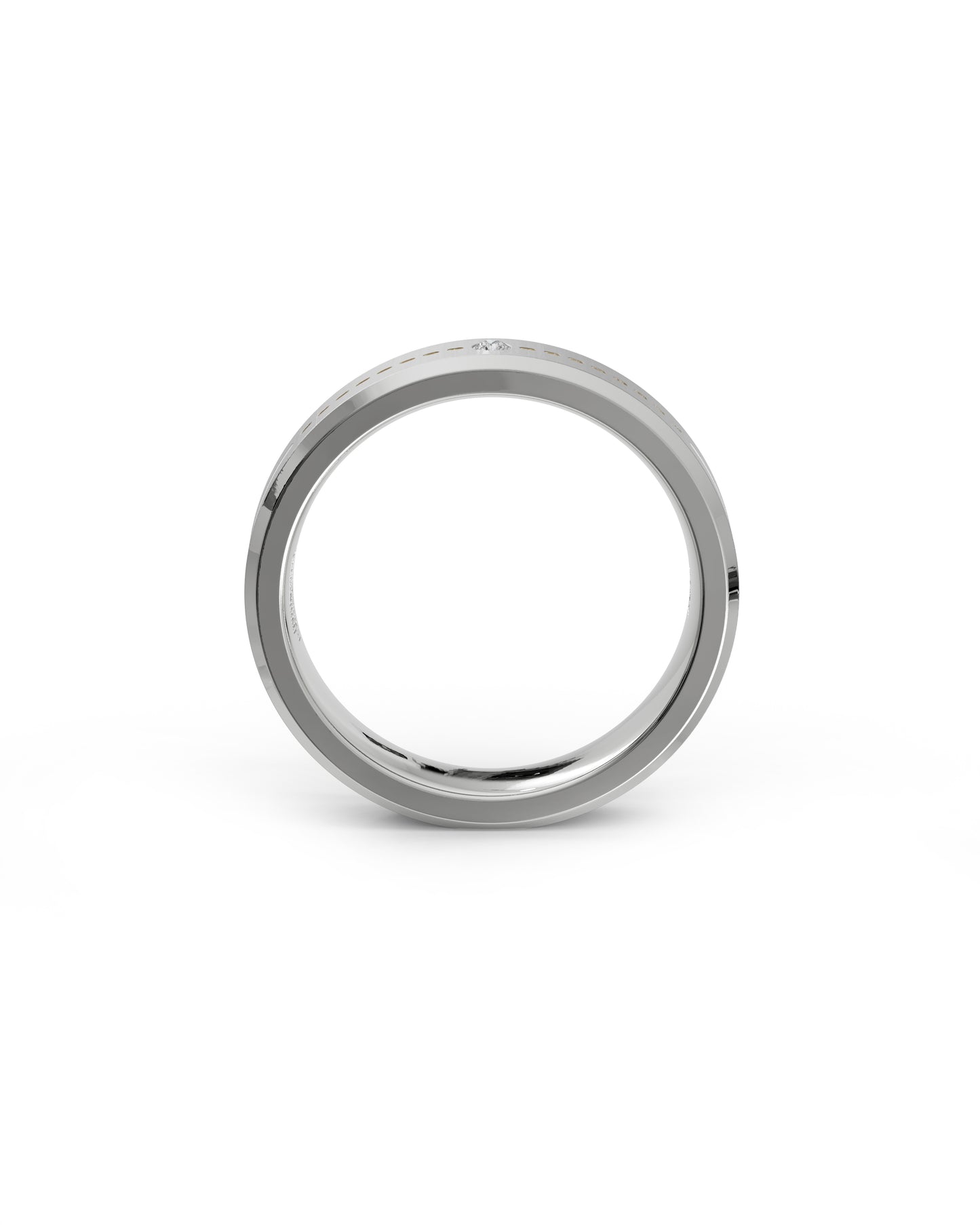 Mens's Silver Titanium Ring with Matte Finish
