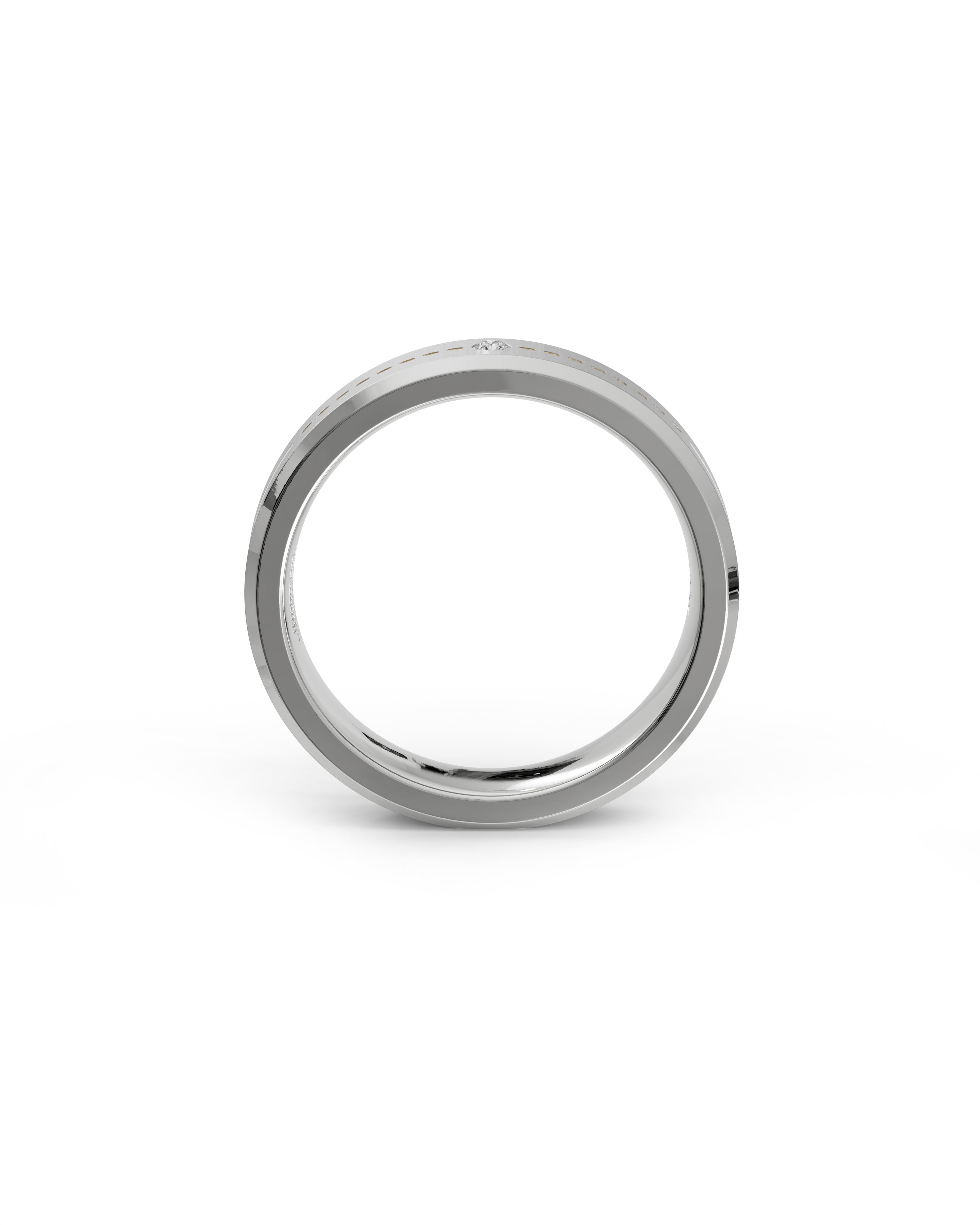 Mens's Silver Titanium Ring with Matte Finish