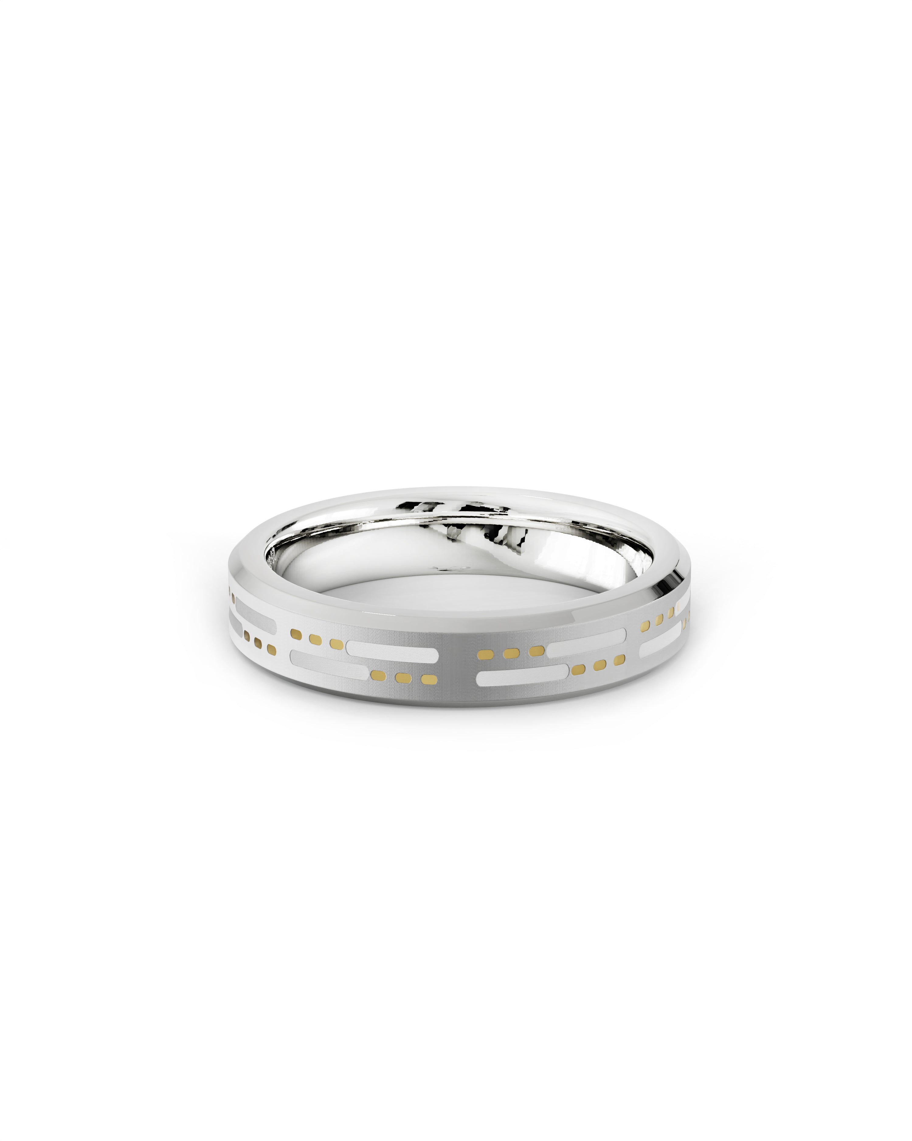 Mens's Silver Titanium Ring with Matte Finish