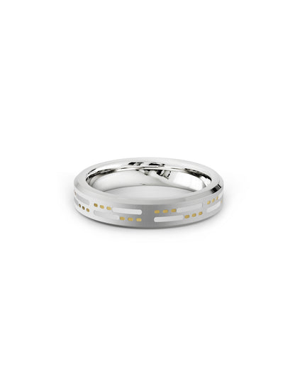 Mens's Silver Titanium Ring with Matte Finish