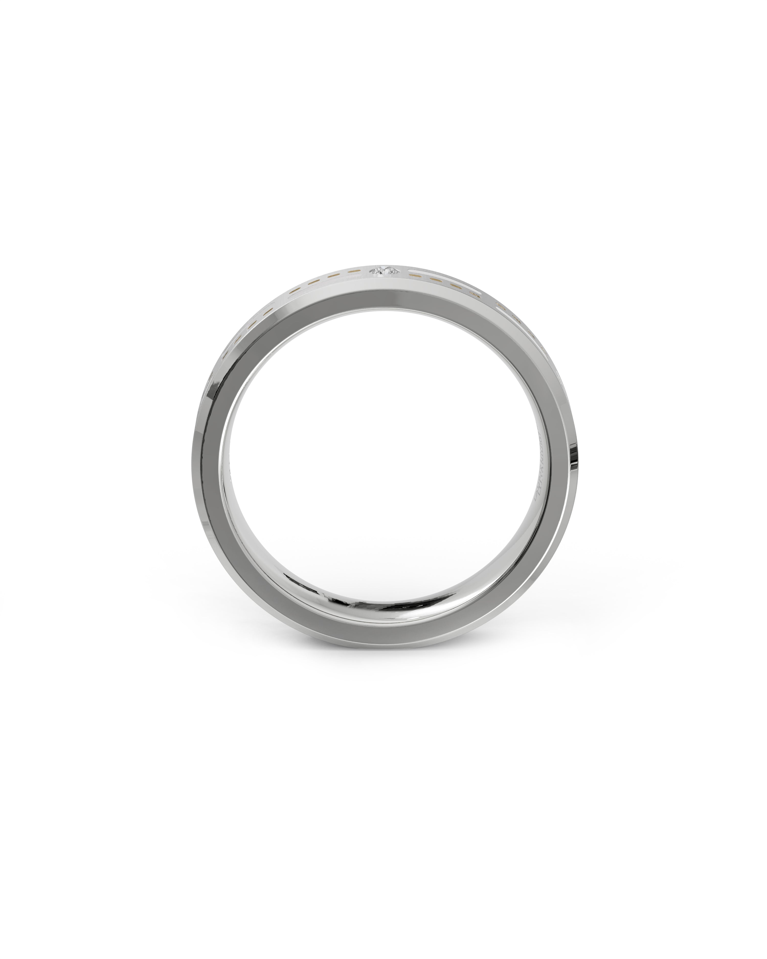 Mens's Silver Titanium Ring with Matte Finish