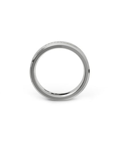 Mens's Silver Titanium Ring with Matte Finish
