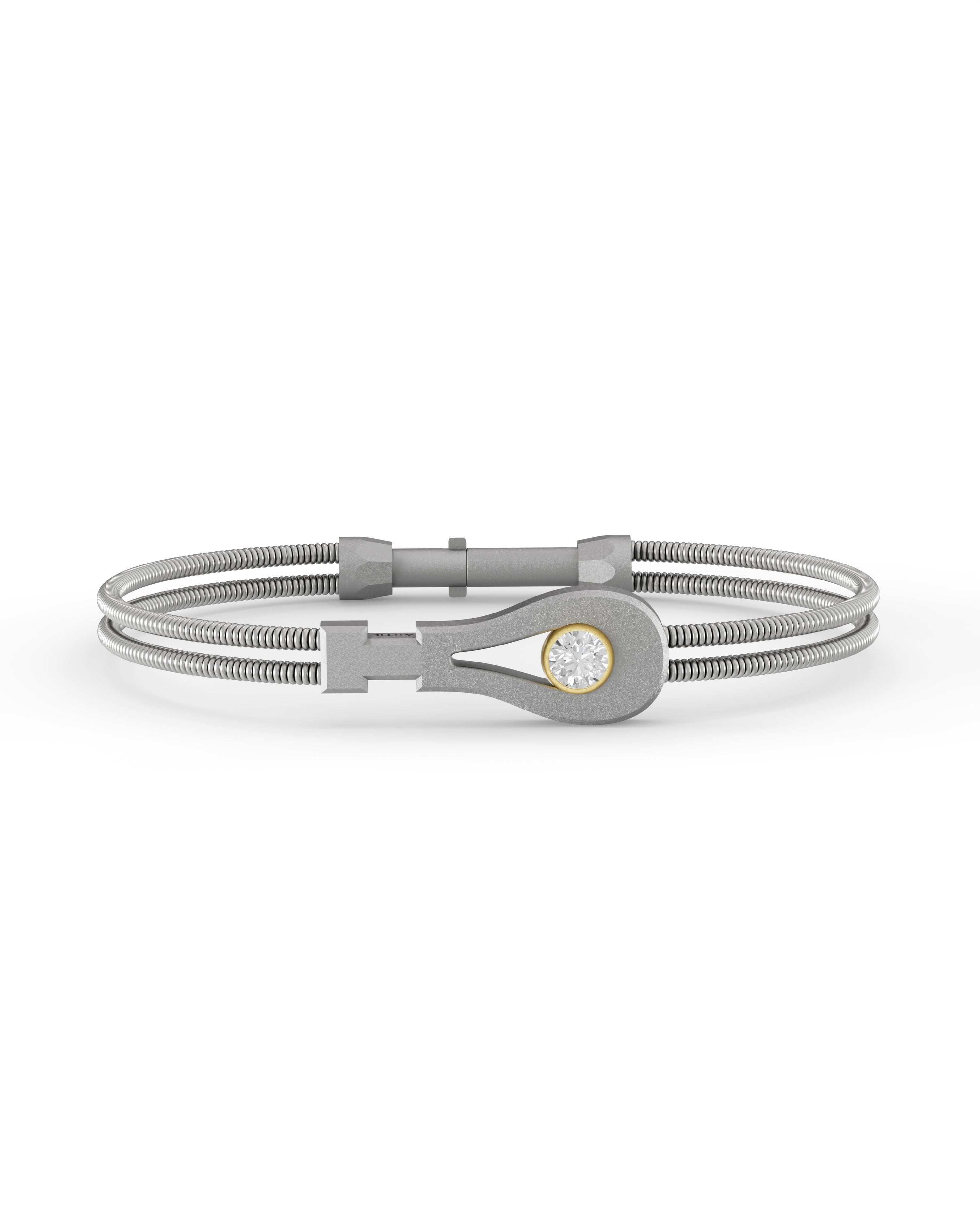 Unisex  Silver Titanium Bracelet with Matte  Finish