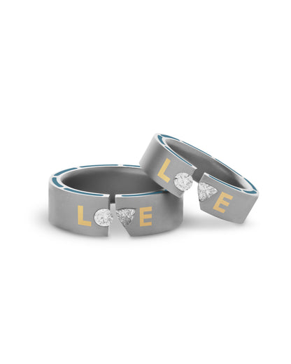 LOVE – Titanium Couple Bands