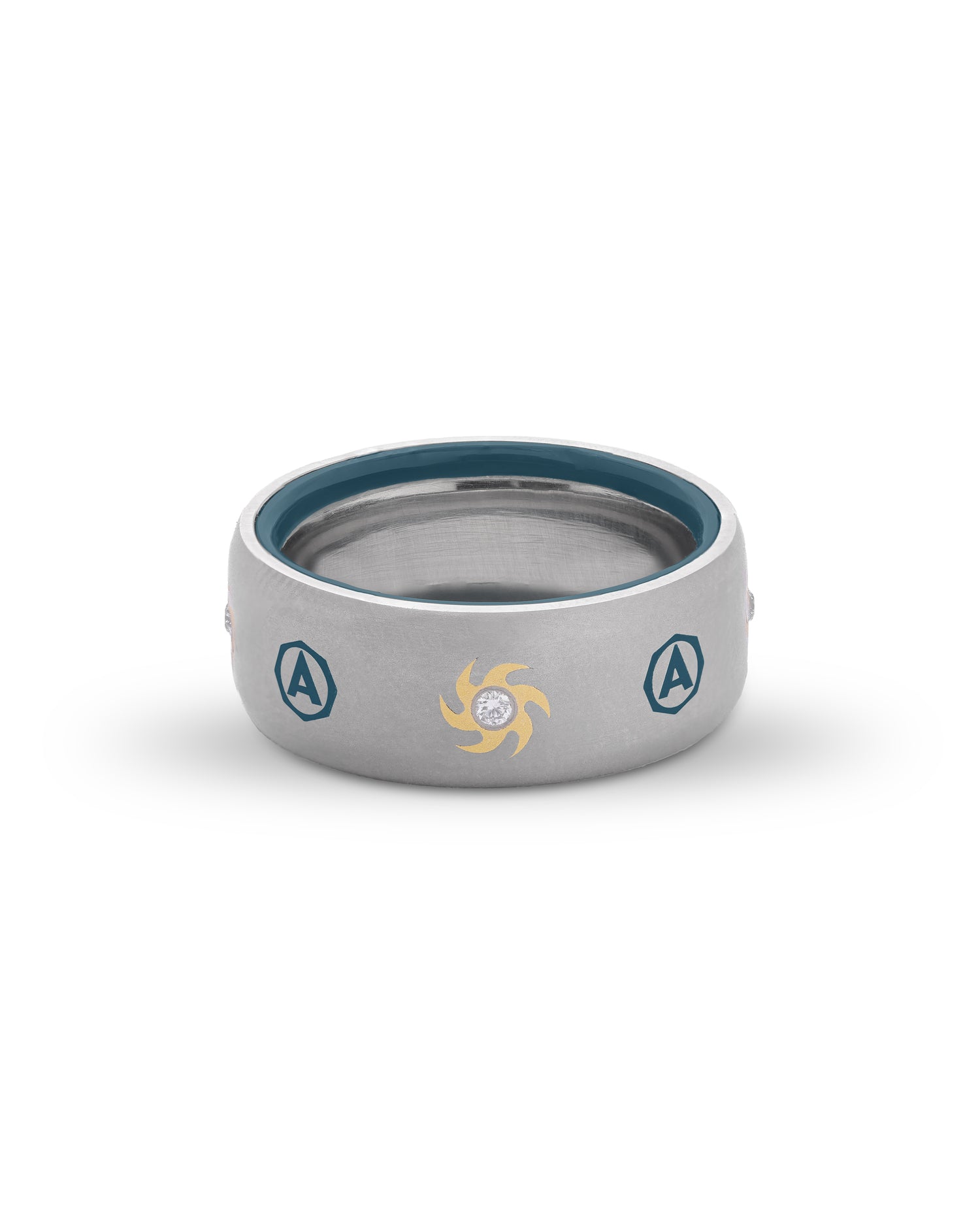 Men's   Silver  Titanium Ring with Matte Finish