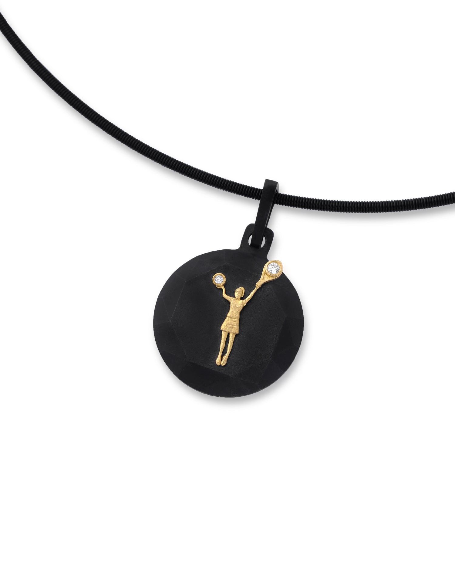 Unisex  Black Titanium Pendant with Matte  Finish
