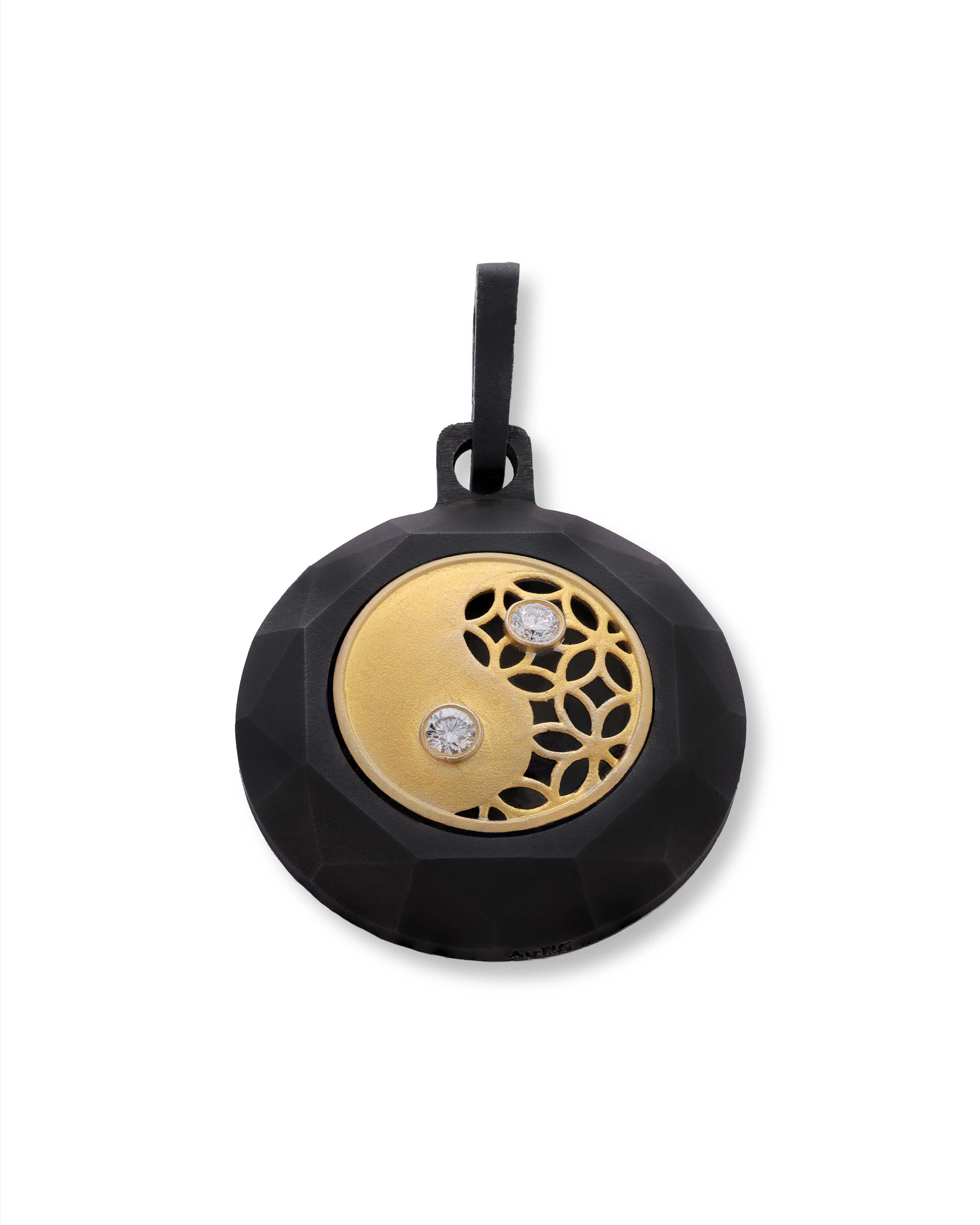 Unisex Black Titanium Pendant