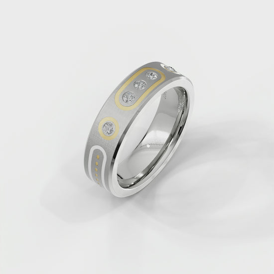 Mens's Silver Titanium Ring with Matte Finish