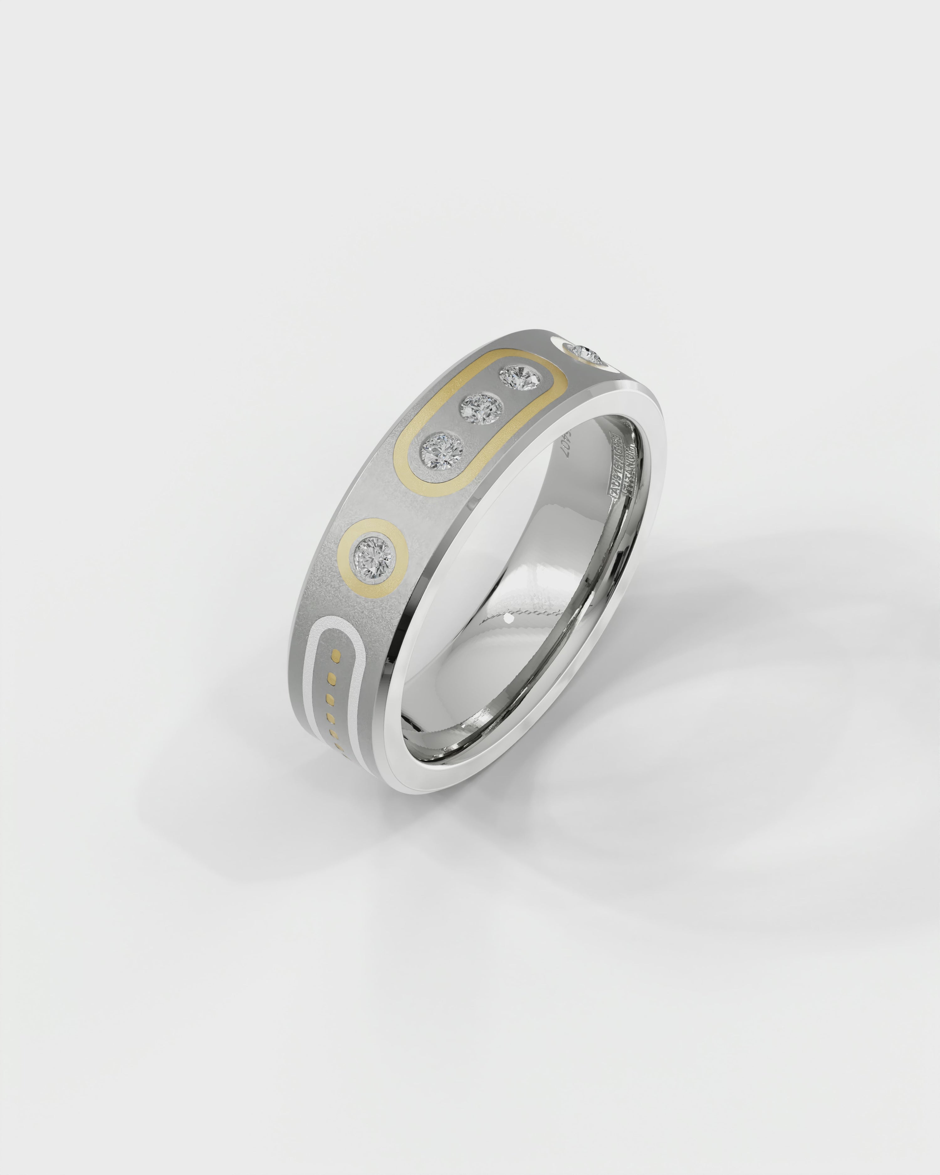 Mens's Silver Titanium Ring with Matte Finish