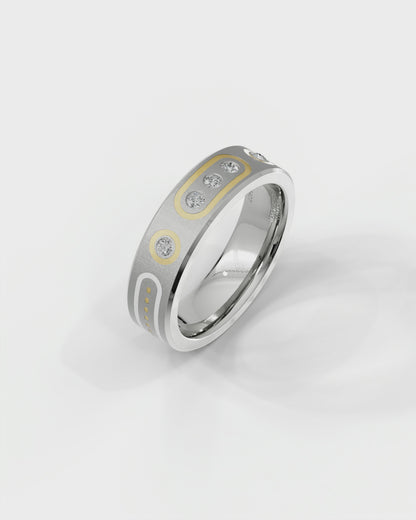 Mens's Silver Titanium Ring with Matte Finish