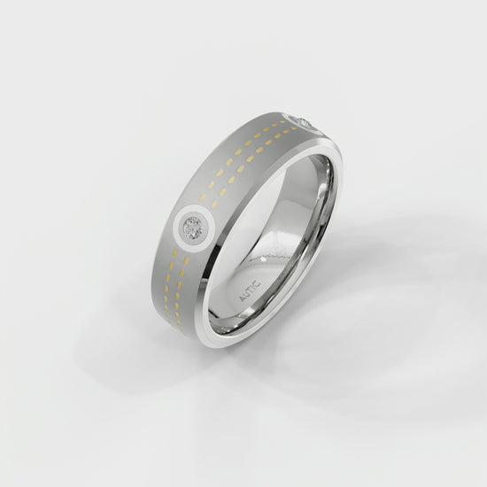 Mens's Silver Titanium Ring with Matte Finish