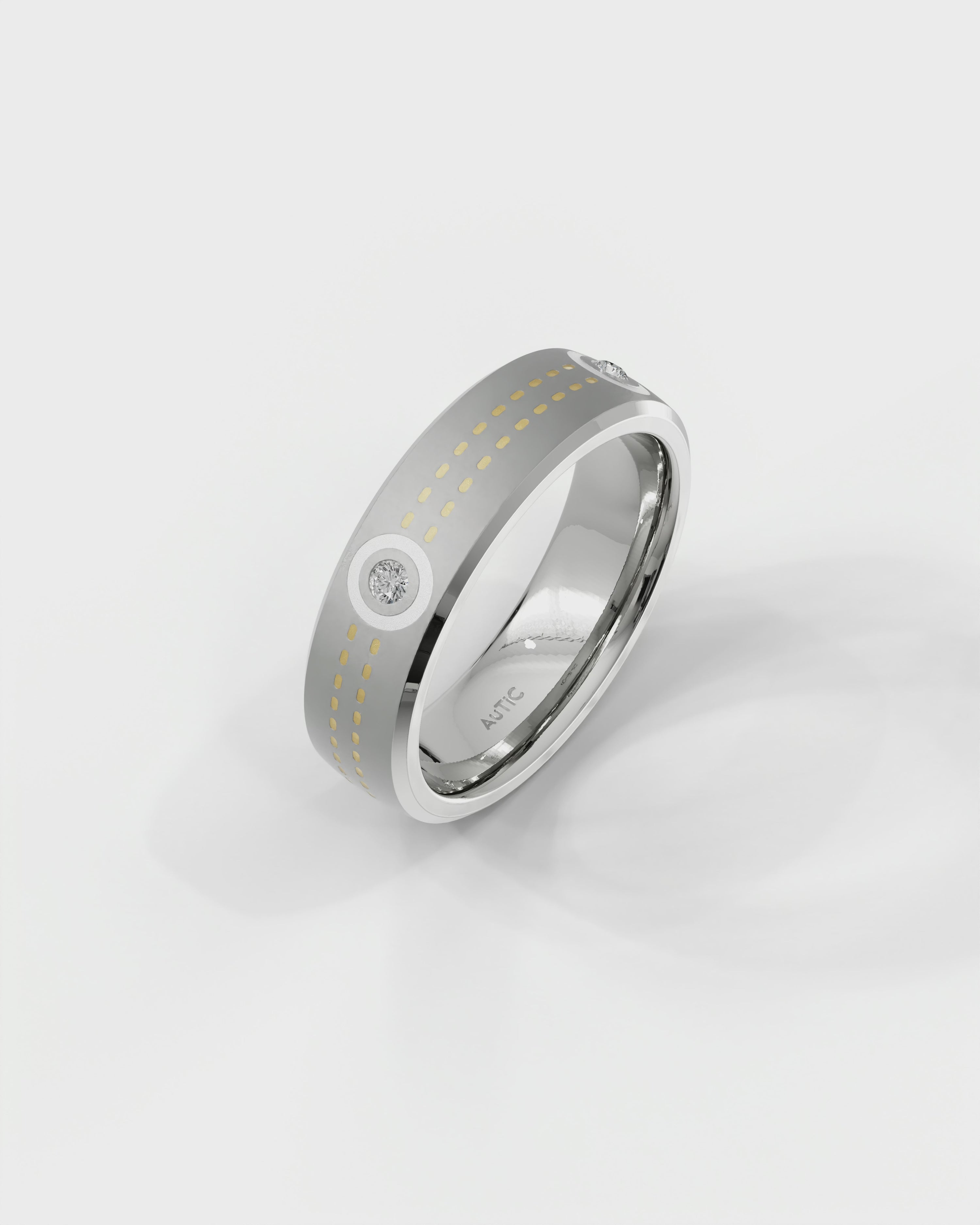 Mens's Silver Titanium Ring with Matte Finish