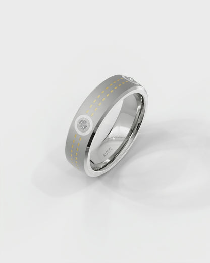 Mens's Silver Titanium Ring with Matte Finish
