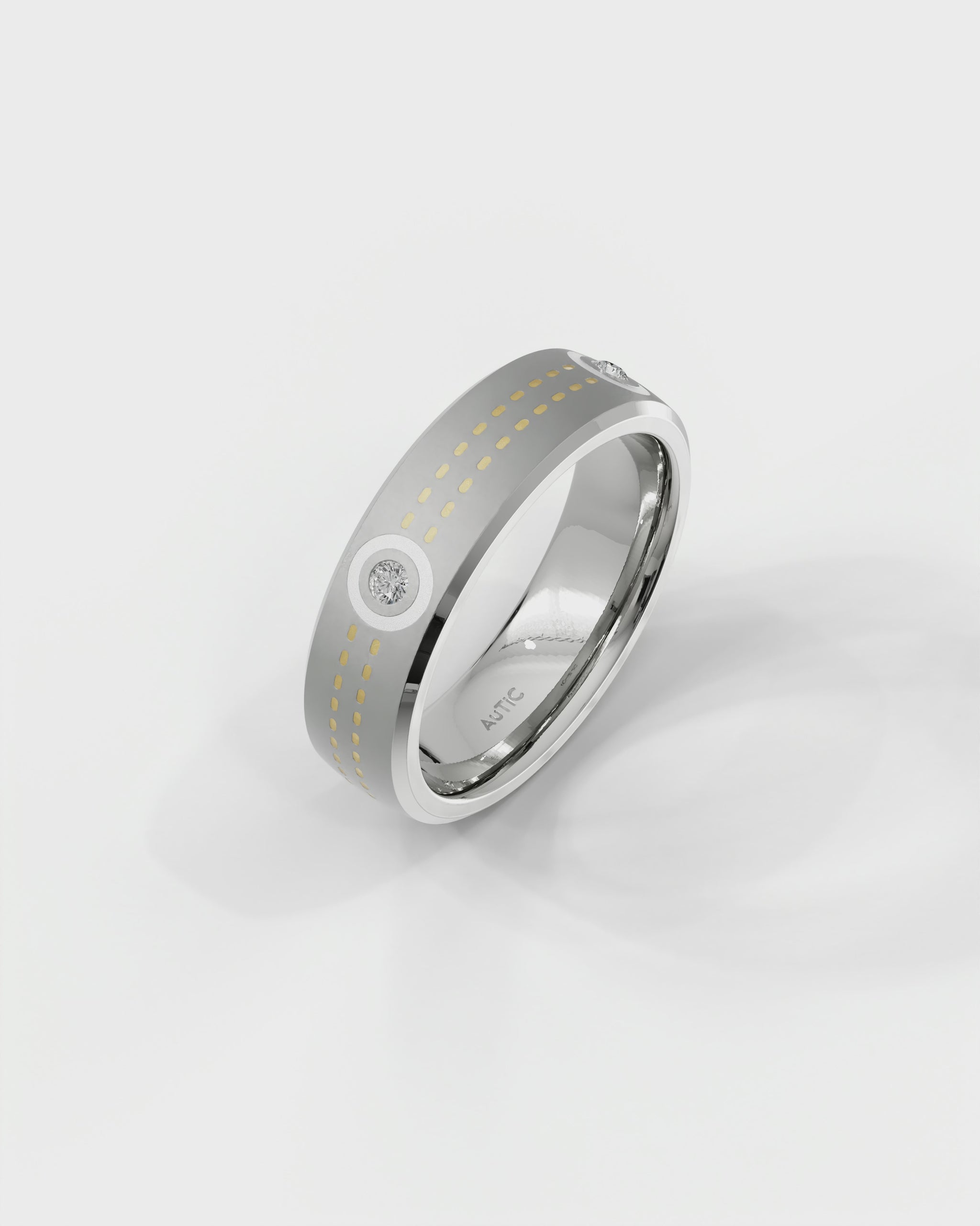 Mens's Silver Titanium Ring with Matte Finish