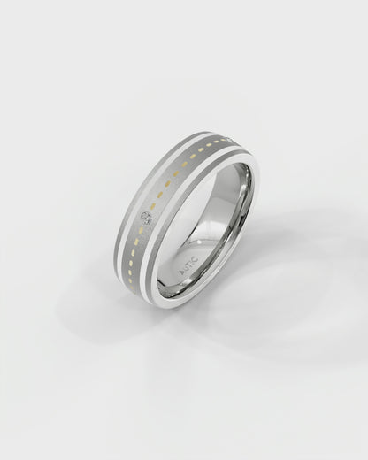 Mens's Silver Titanium Ring with Matte Finish