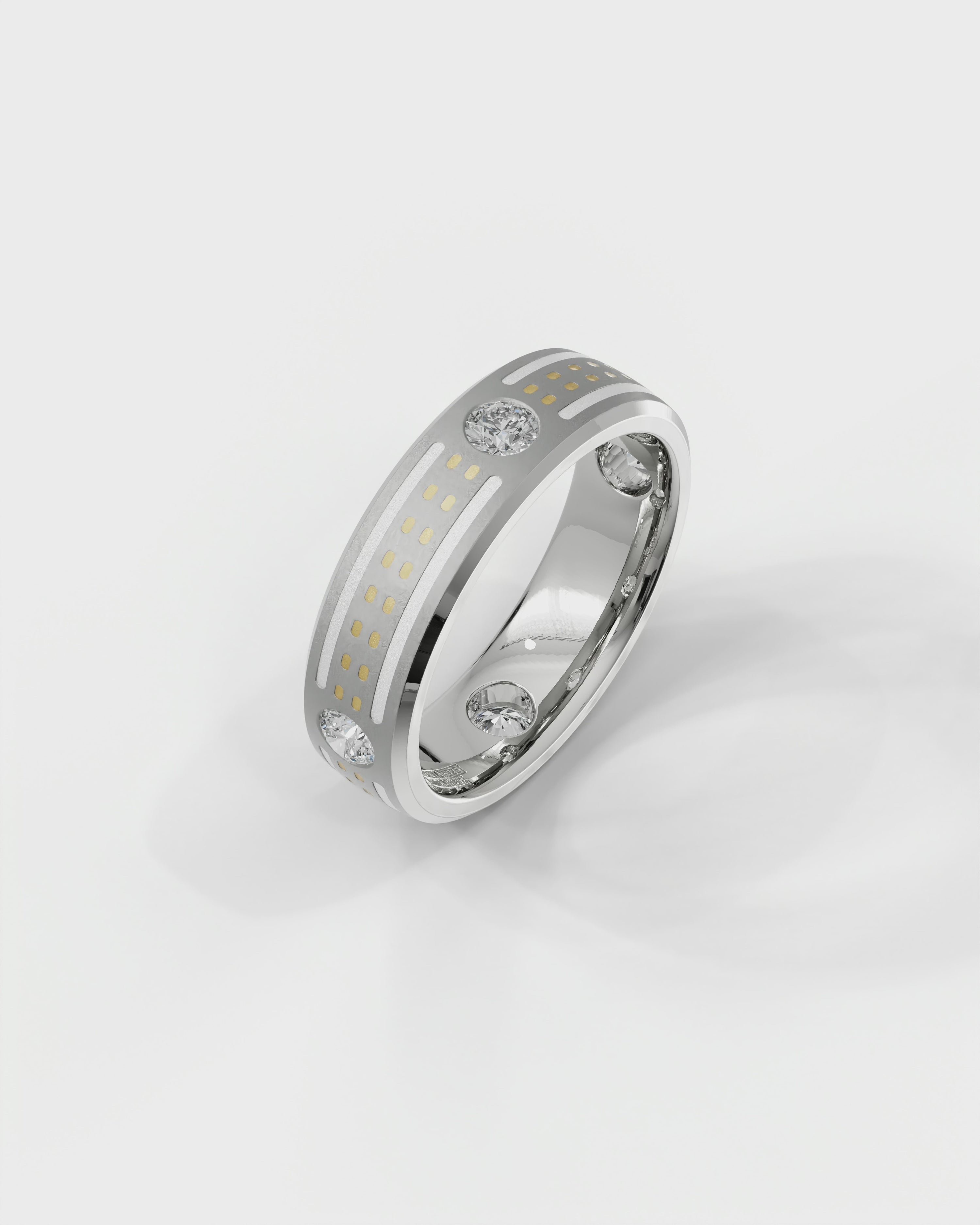Mens's Silver Titanium Ring with Matte Finish