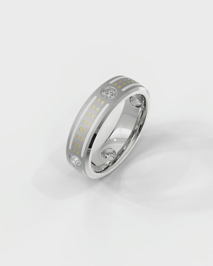 Mens's Silver Titanium Ring with Matte Finish
