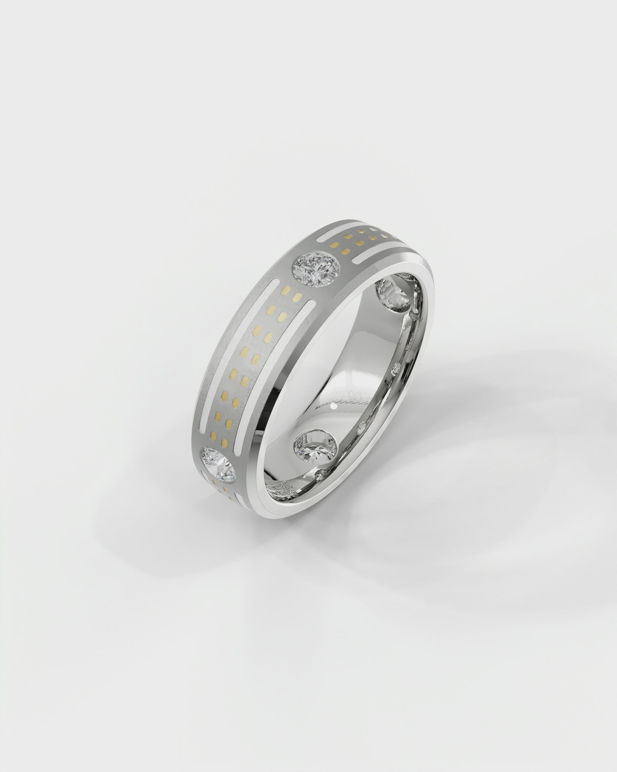 Mens's Silver Titanium Ring with Matte Finish
