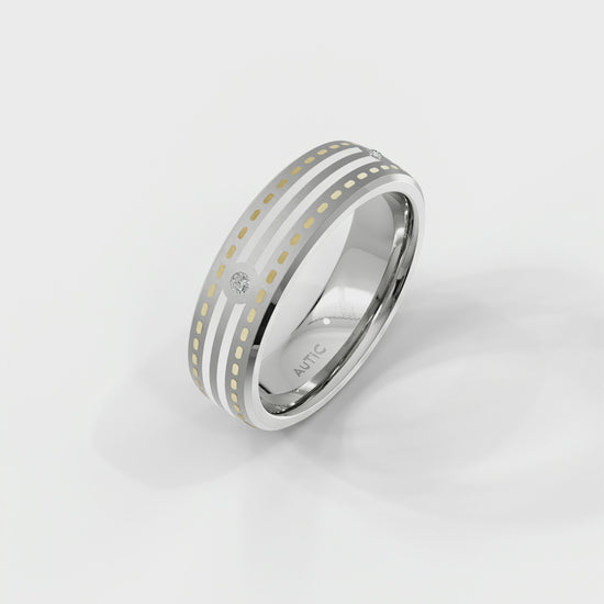 Mens's Silver Titanium Ring with Matte Finish