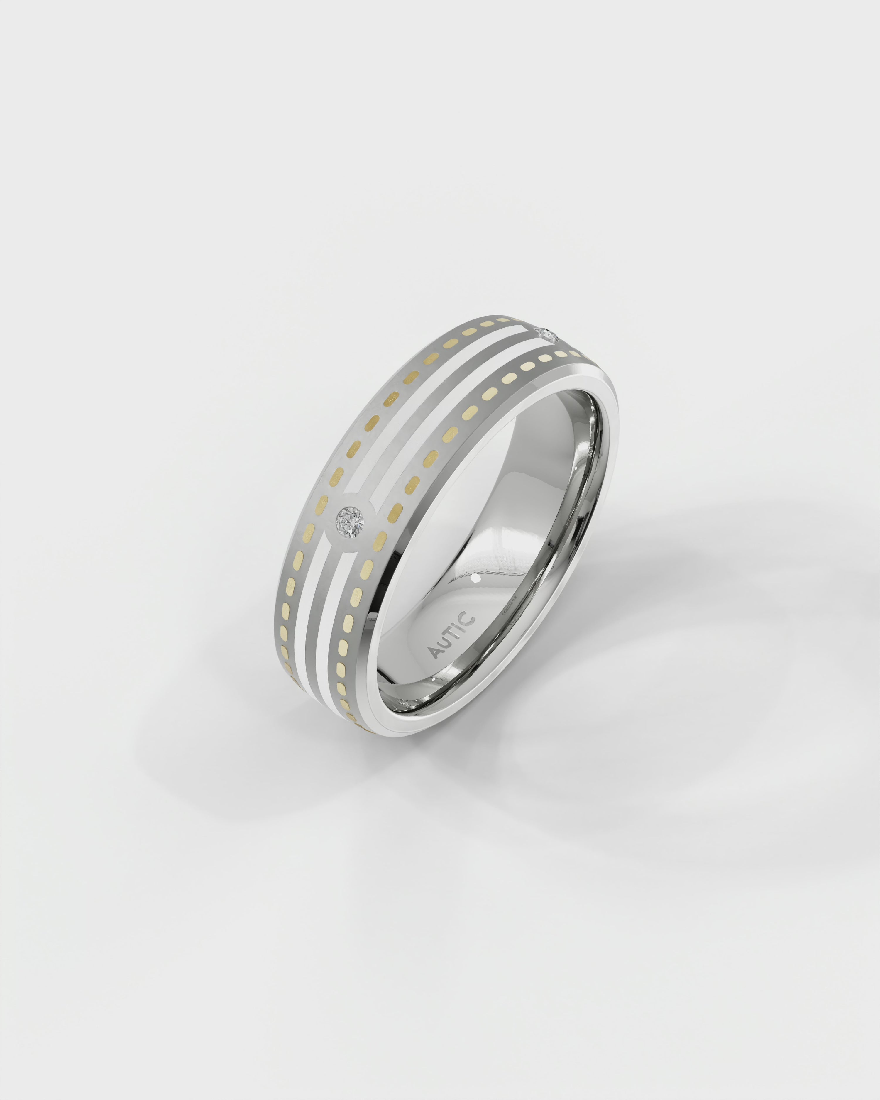 Mens's Silver Titanium Ring with Matte Finish