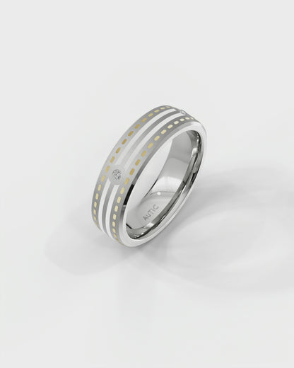 Mens's Silver Titanium Ring with Matte Finish