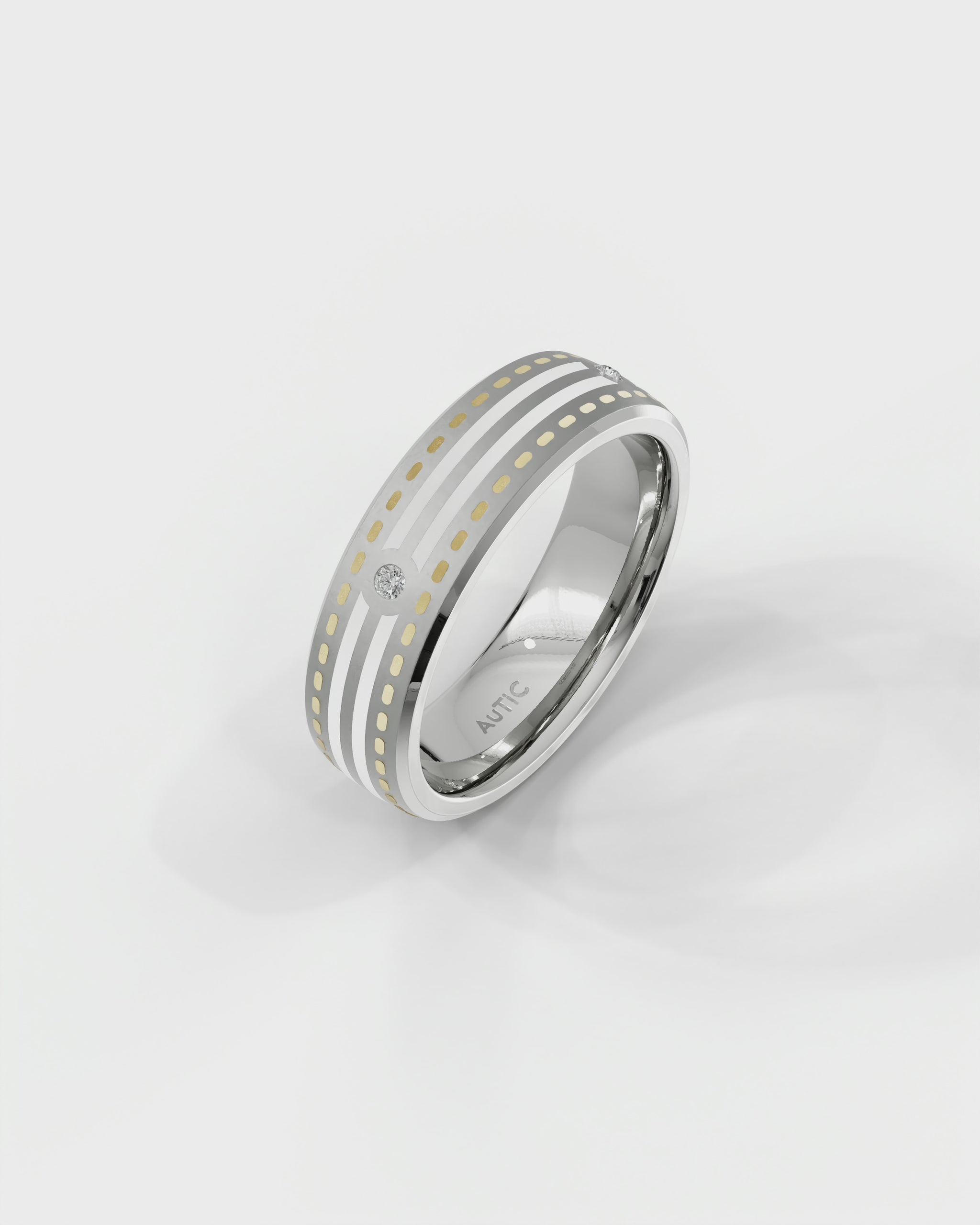 Mens's Silver Titanium Ring with Matte Finish
