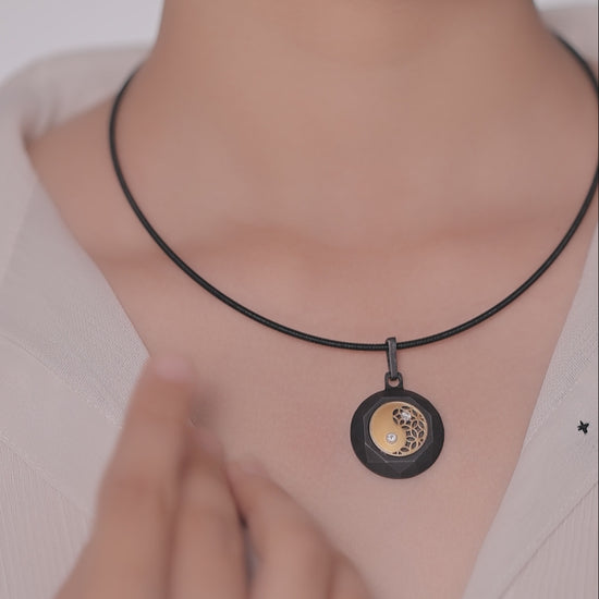 Unisex Black Titanium Pendant