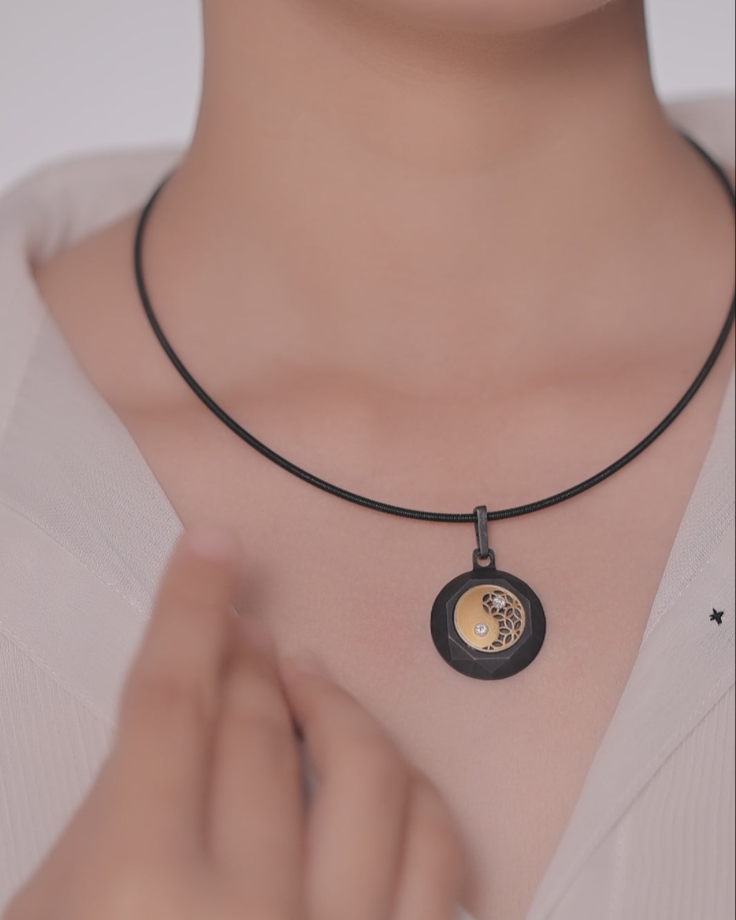 Unisex Black Titanium Pendant