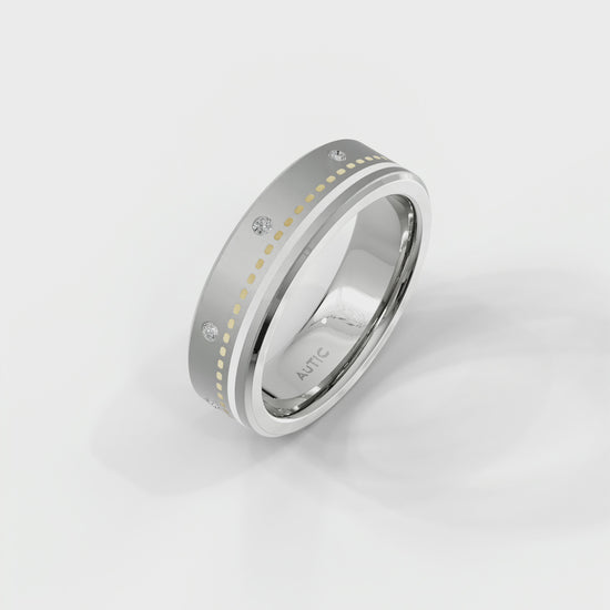 Mens's Silver Titanium Ring with Matte Finish