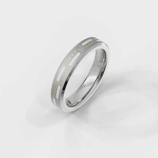 Mens's Silver Titanium Ring with Matte Finish