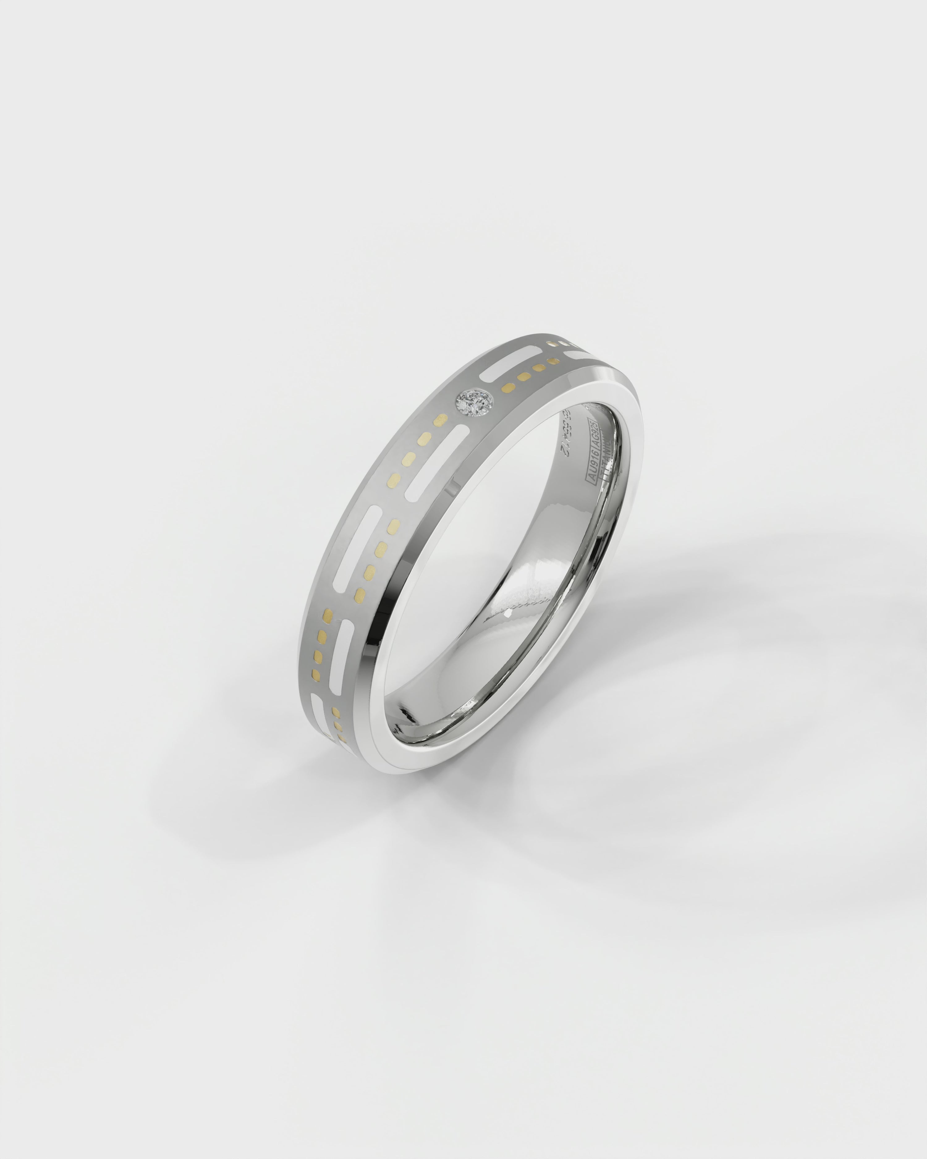 Mens's Silver Titanium Ring with Matte Finish