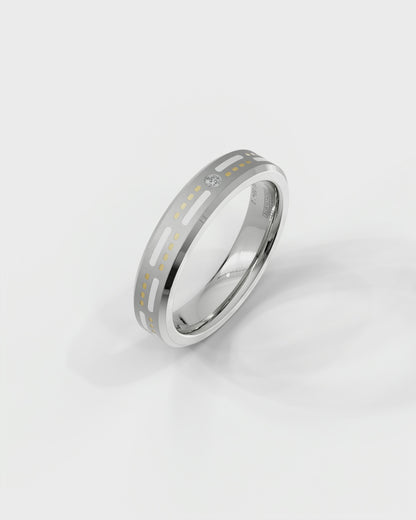 Mens's Silver Titanium Ring with Matte Finish