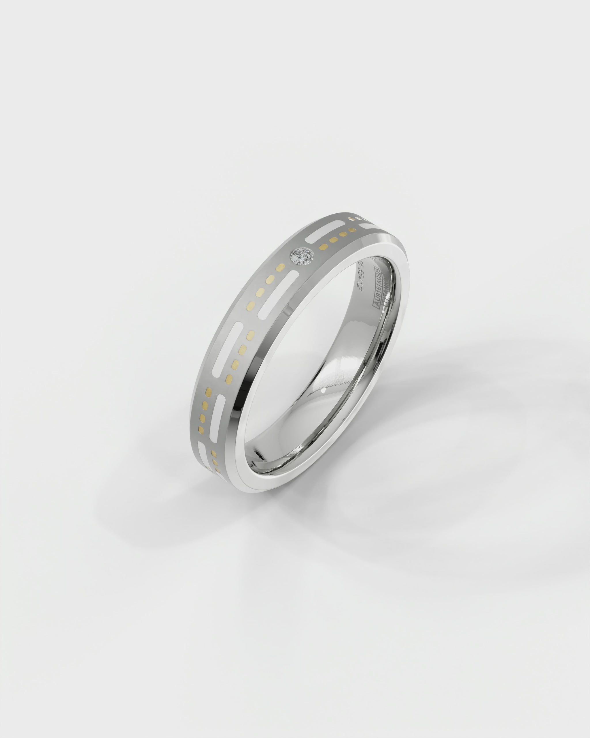 Mens's Silver Titanium Ring with Matte Finish