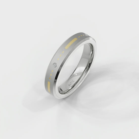 Mens's Silver Titanium Ring with Matte Finish