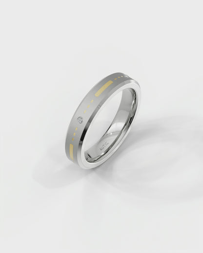 Mens's Silver Titanium Ring with Matte Finish