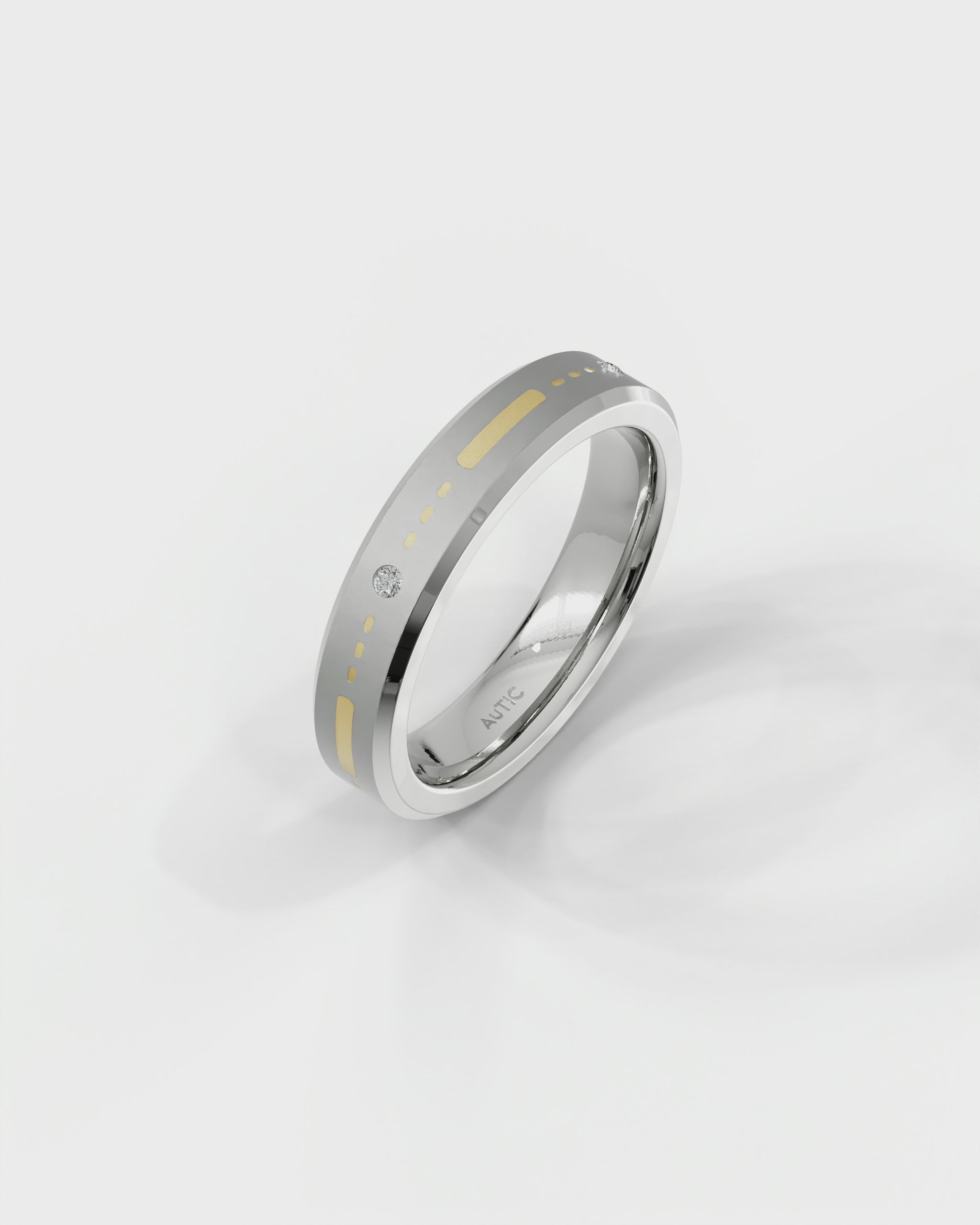Mens's Silver Titanium Ring with Matte Finish