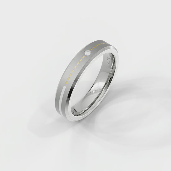 Mens's Silver Titanium Ring with Matte Finish