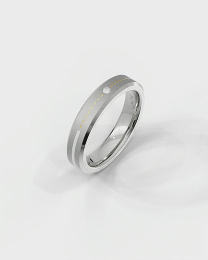Mens's Silver Titanium Ring with Matte Finish